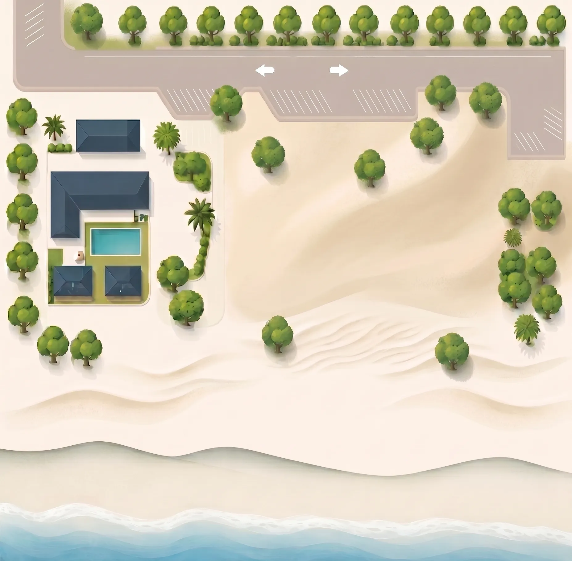แผนผังบ้านพักภายในรีสอร์ท